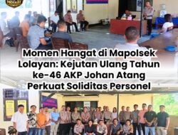 Momen Hangat di Mapolsek Lolayan: Kejutan Ulang Tahun ke-46 AKP Johan Atang Perkuat Soliditas Personel