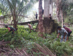 Kebersamaan antara TNI dan Masyarakat, Anggota Babinsa serta Warga Gotong Royong Bersihkan Jembatan Perintis Garuda