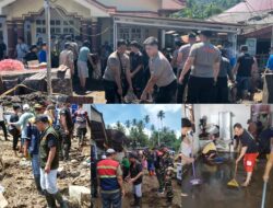 TNI-Polri dan Pemda Bersihkan Material Lumpur Pasca Bencana
