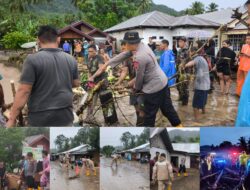 1 Peleton SAR Brimob Batalyon B Pelopor Turun Ke Lokasi Banjir Bandang
