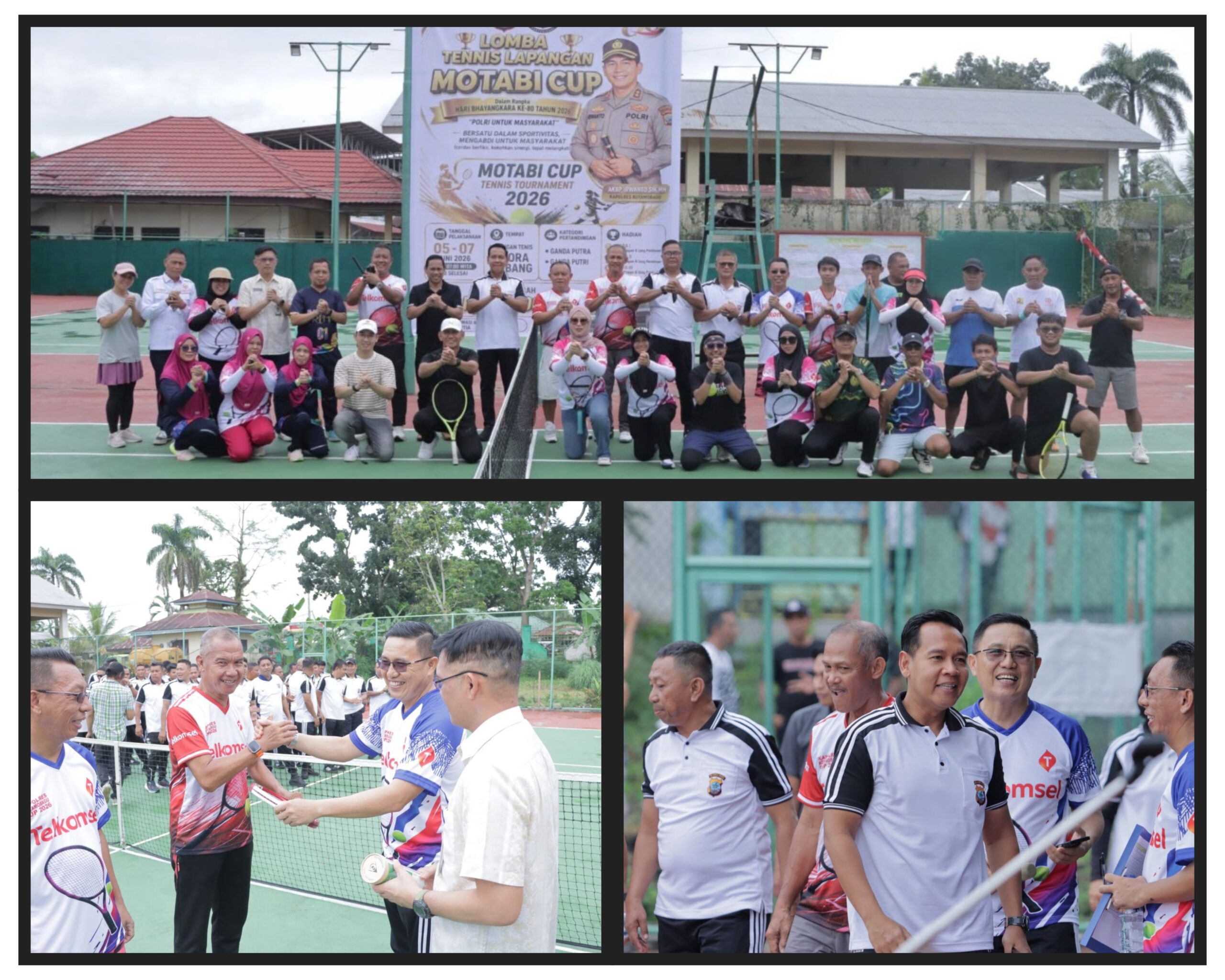 Kapolres Irwanto Bersama Walikota Kotamobagu Serta Para Peserta Turnamen Tenis