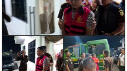 Tersangka AK Alias Arga Memakai Rompi Pink Saat Menuju Mobil Tahanan Kejari Kotamobagu. (Dok)
