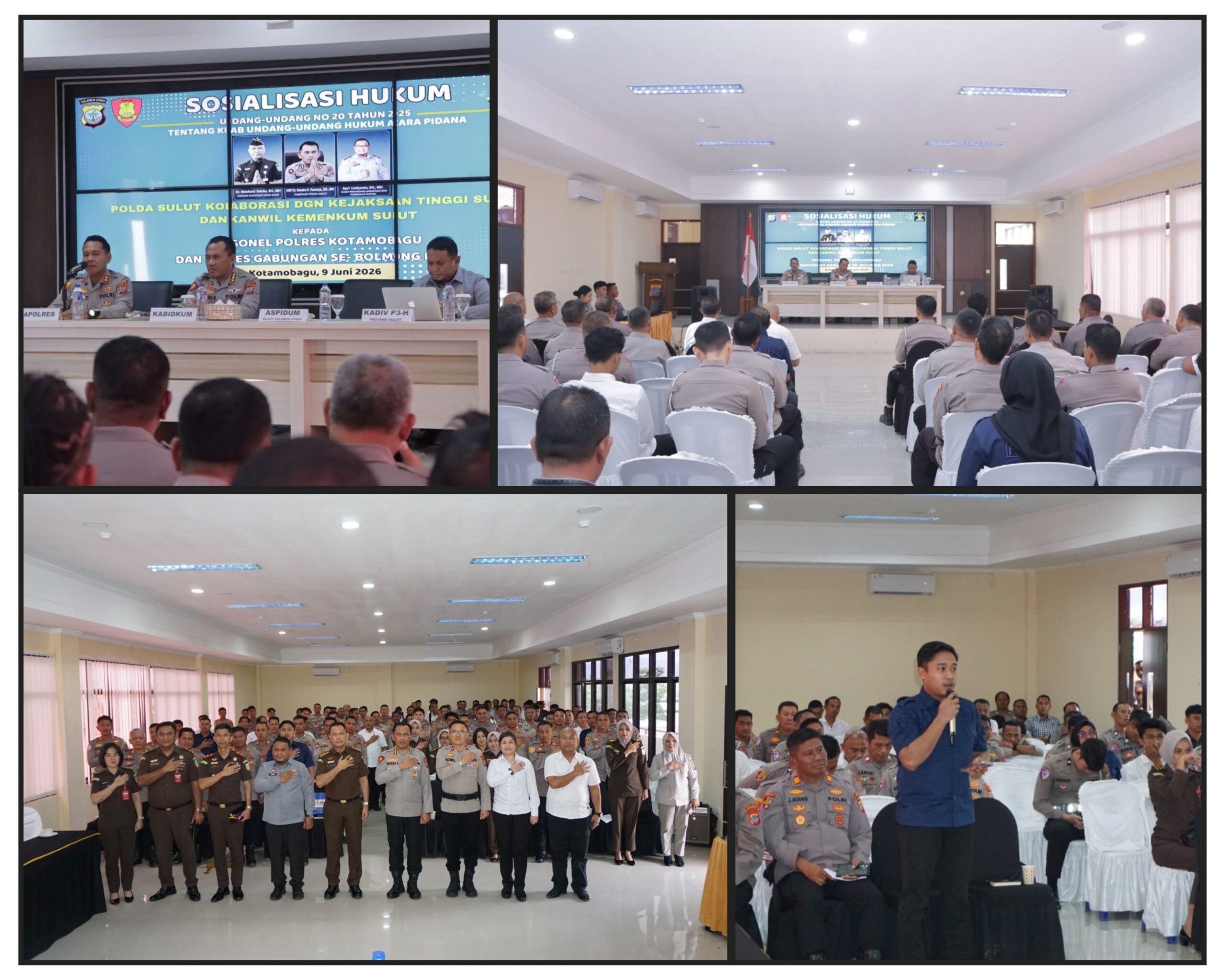 Polres Kotamobagu Gelar Sosialisasi UU Nomor 20 Tahun 2025 Tentang KUHAP.(Dok)