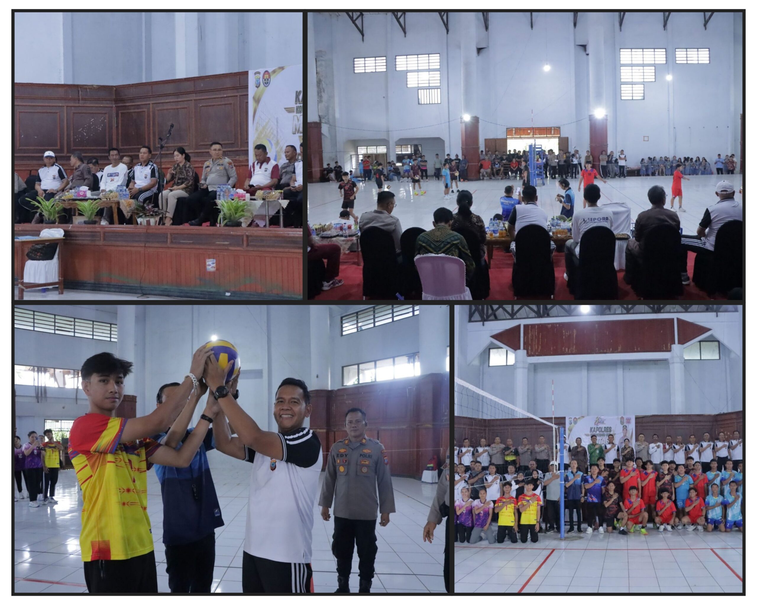 Kapolres Irwanto Resmi Buka Turnamen Bola Voli Antar Pelajar dan Satker.(Dok)