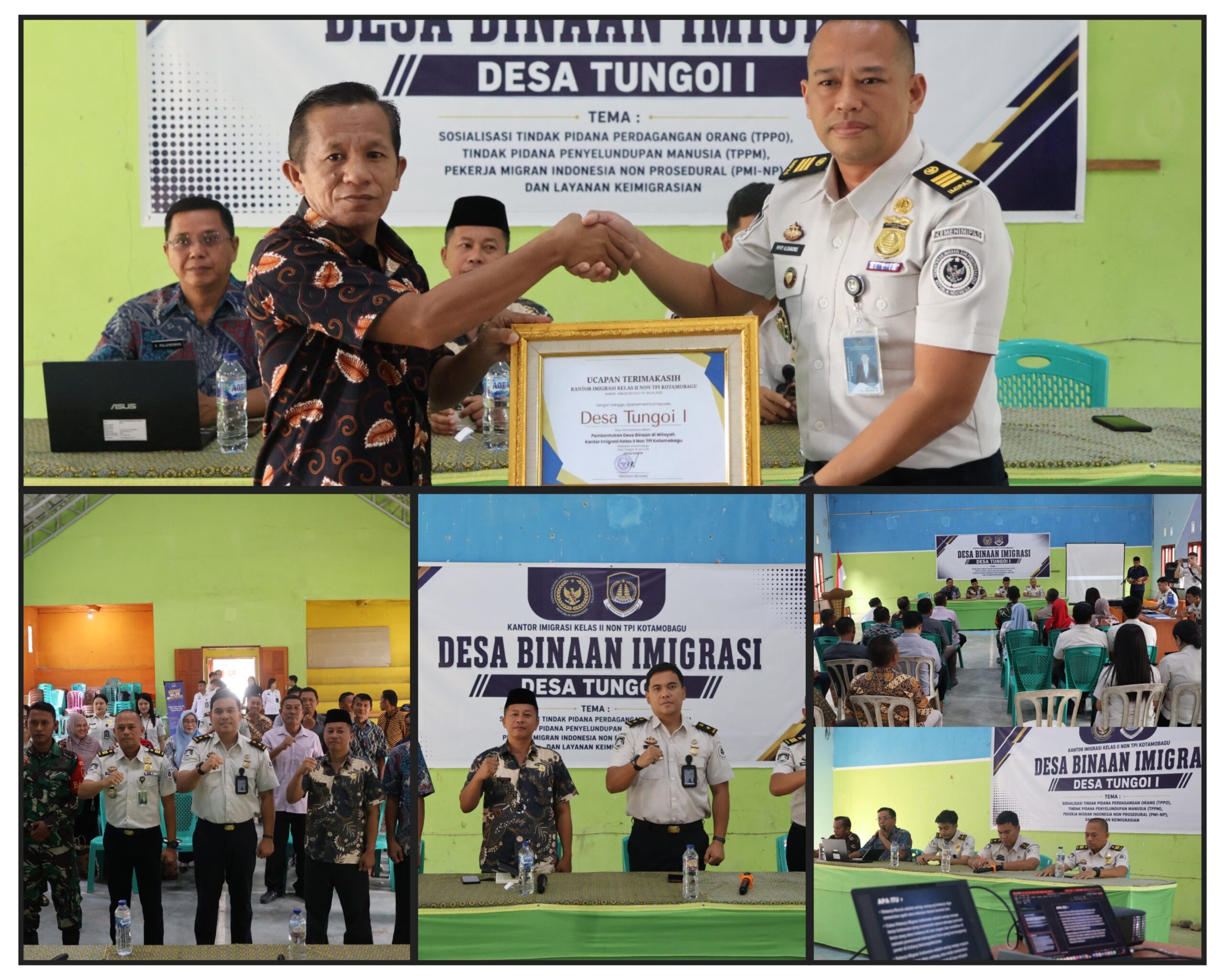 Nampak Petugas Imigrasi Kotamobagu Sedang Melakukan Sosialisasi di Desa Binaan.(Foto: Dok)