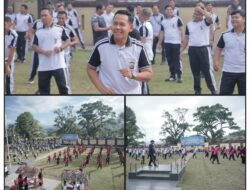 Jaga Kebugaran, Kapolres Irwanto Bersama PJU, Anggota Polres Serta Bhayangkari Olahraga Bersama
