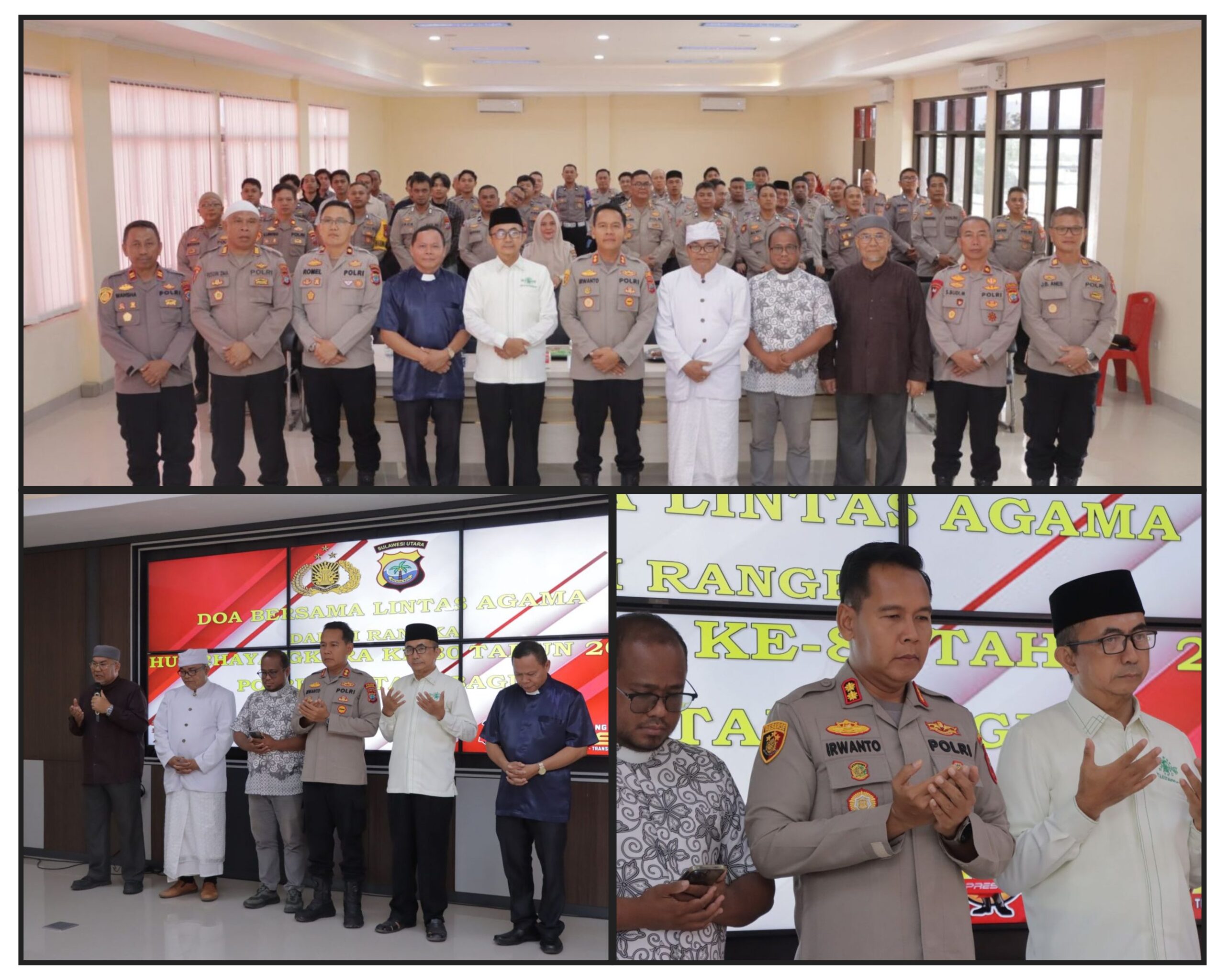 Polres Kotamobagu Gelar Doa Lintas Agama,Dalam Rangka Memperingati Hari Bhayangkara Ke-80.(Foto:Dok)