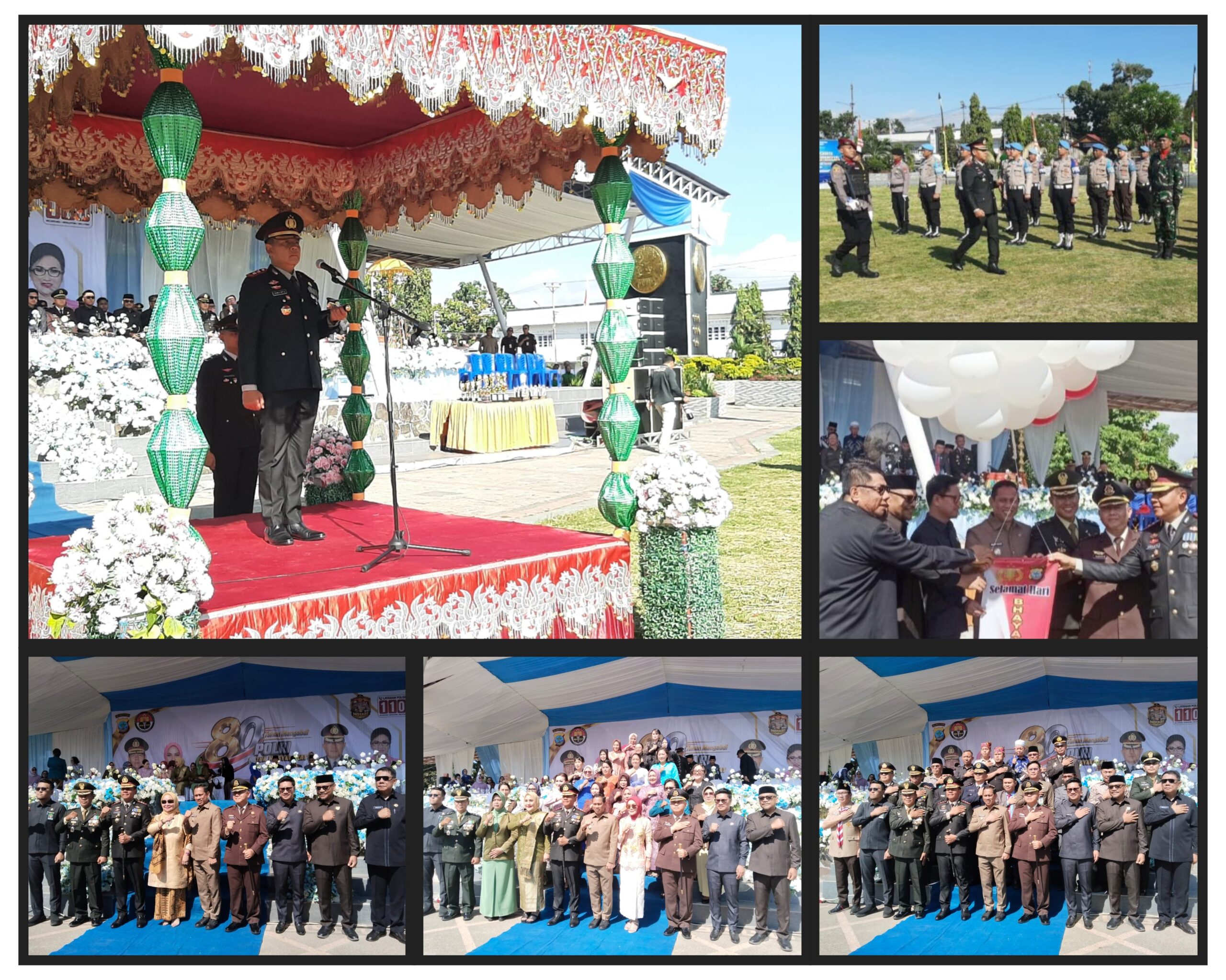 Kapolres Kotamobagu AKBP Irwanto S.I.K M.H Pimpin Upcara Hut Bhayangkara Ke-80. (Foto:Dok)