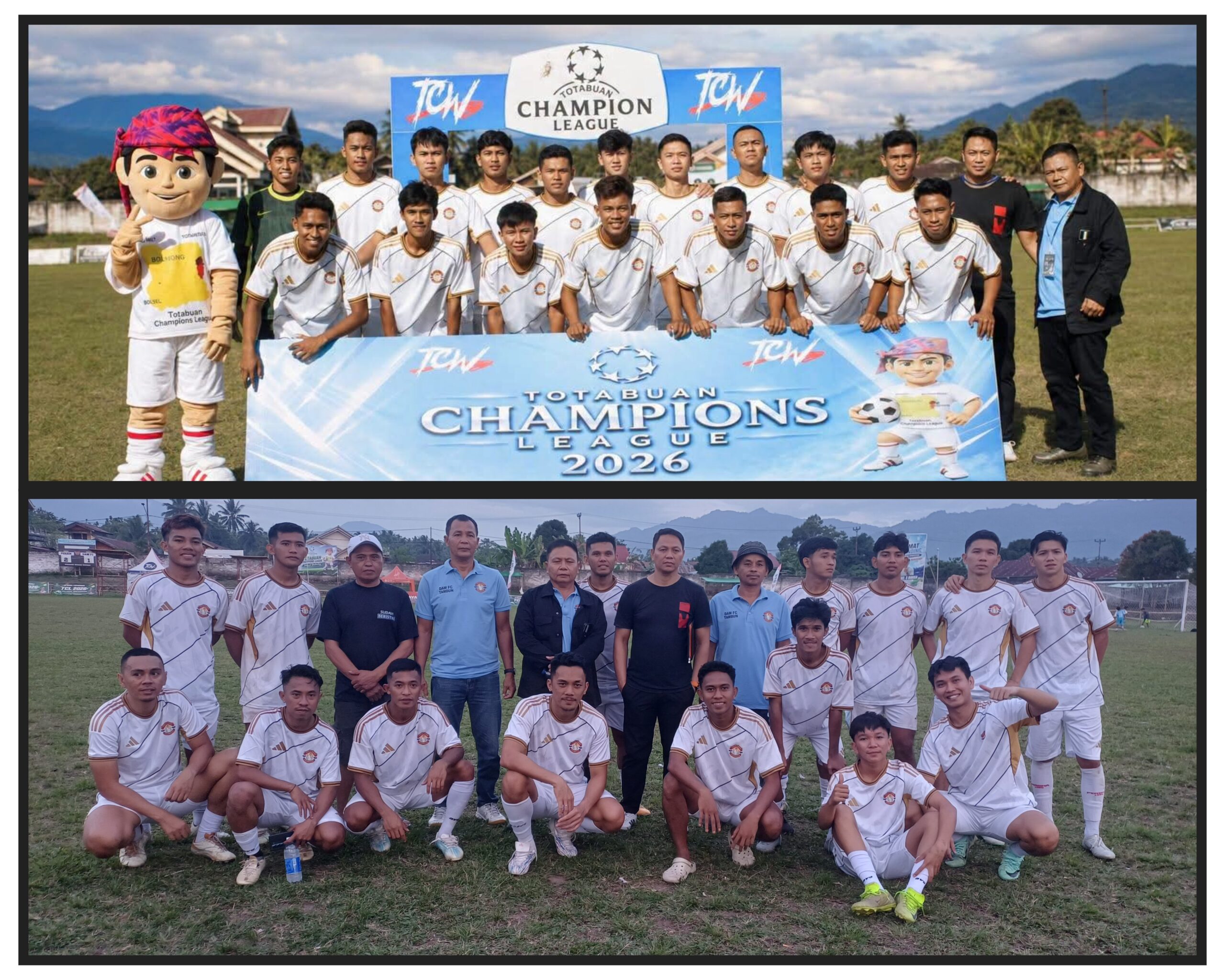 Nampak Pemain DAM FC Tambun Berfoto Bersama Dengan Manager Jenny Poluan serta Coach Glend Poluakan.(Foto;Dok)