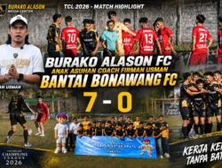 Anak Asuhan Firman Usman (Burako Alason Fc) Bantai Bonawang FC Tujuh Gol Tanpa Balas