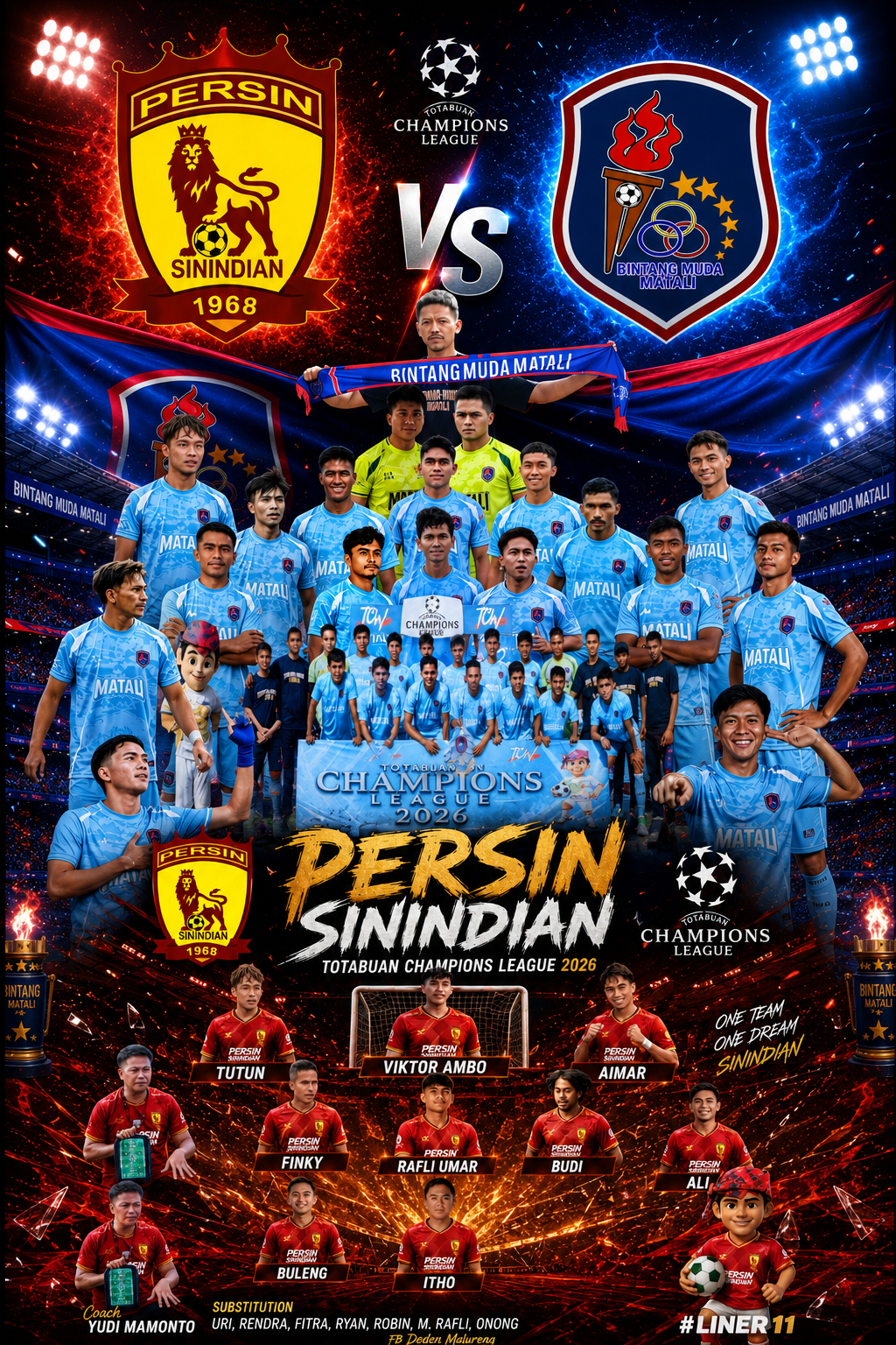 Saksikan Laga Panas Antara Persin 1968 dan Bintang Muda Matali di Totabuan Champions League (TCL) 2026.(Dok)