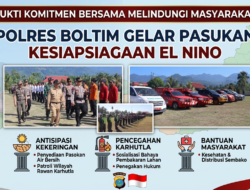 Bukti Komitmen Bersama Lindungi Masyarakat, Polres Boltim Gelar Pasukan Kesiapsiagaan El Nino