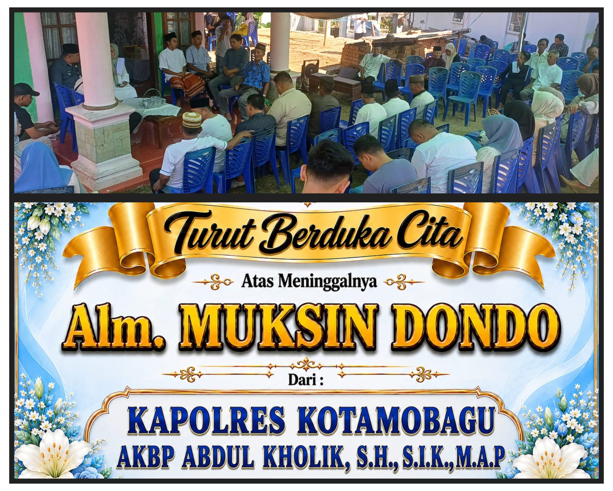 Kapolres Abdul Kholik Sampaikan Duka Mendalam Kepada Keluarga Muksin Dondo.(foto: Istimewa)