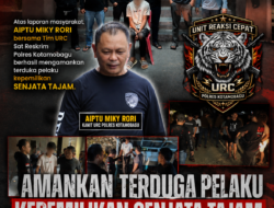 Kanit URC Polres Kotamobagu AIPTU Miky Rori Bersama Tim Mengamankan Terduga Pelaku Kepemilikan Senjata Tajam (Sajam)