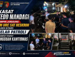 Antisipasi Gangguan Kamtibmas , Tim URC Sat Reskrim Polres Sitaro Dipimpin Langsung Kasat Res IPTU Tedd Mandagi Gelar Patroli Skala Besar