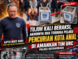 Tujuh Kali Beraksi, Akhirnya Dua Terduga Pelaku Pencurian Kota Amal di Ciduk Tim URC Polres Kotamobagu