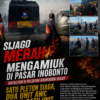 Sijago Merah Mengamuk di Pasar Inobonto, Batalyon B Pelopor Brimobda Sulut Kerangkan, Dua Unit AWC Serta Satu Unit Mobil Ambulance