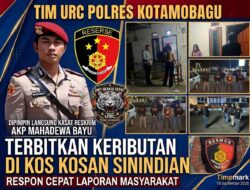 Tim URC Polres Kotamobagu dipimpin  Langsung Kasat Reskrim AKP Mahadewa Bayu Tertibkan Keributan di Kos Kosan Sinindian