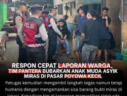 Respon Cepat Laporan Warga, Tim Pantera Bubarkan Anak Muda Asyik Miras di Pasar Poyowa Kecil