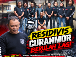 Residivis Curanmor Berulah lagi, Tim URC Polres Kotamobagu, Amankan Motor Hasil Kejahatan