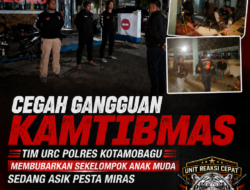 Tim URC Polres Kotamobagu Membubarkan Sekelompok Anak Muda Sedang Asik Pesta Miras