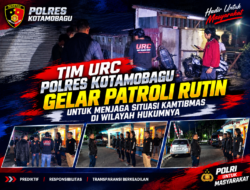 Tim URC Polres Kotamobagu Gelar Patroli Rutin Untuk Menjaga Situasi Kamtibmas di Wilayah Hukumnya