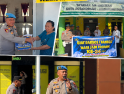 ‎Propam Polres Kotamobagu Berbagi Kasih, Salurkan Bantuan Sembako di Dua Panti Asuhan Jelang HUT ke-24