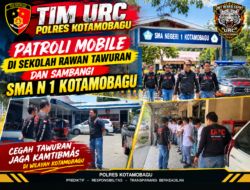 Kapolres Abdul Kholik Turunkan TIM URC Polres Kotamobagu Patroli Mobile di Sekolah Rawan Tawuran
