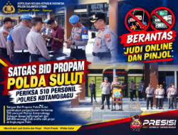 Berantas Judi Online dan Pinjol,Satgas Bid Propam Polda Sulut Periksa 510 Personil Polres Kotamobagu