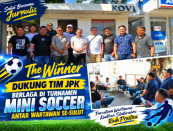 The Winner Dukung Tim JPK Berlaga di  Turnamen Mini Soccer Antar Wartawan Se-Sulut
