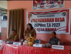 Camat Remboken Buka Musdes RKPDes Dan Rembuk Stunting 2027 Desa Kaima