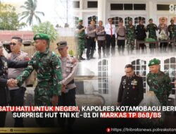 Soliditas TNI-Polri, Kapolres Abdul Kholik Beri Surprise HUT ke-81 TNI di Markas Yon TP 868