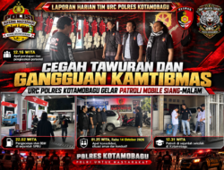 Cegah Tawuran dan Gangguan Kamtibmas, URC Polres Kotamobagu Gelar Patroli Mobile Siang-Malam