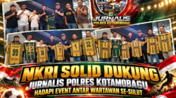 NKRI All Out! Nasrun Koto Dukung JPK FC Tarung di Turnamen Wartawan Sulut